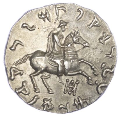 Indo-Greek Kingdom, Pholoxenos Aniketos, Silver Tetradrachm