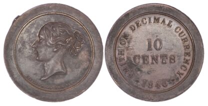 Victoria (1837-1901), Marrian & Gausby Pattern Smith’s Decimal 10 Cents in Copper