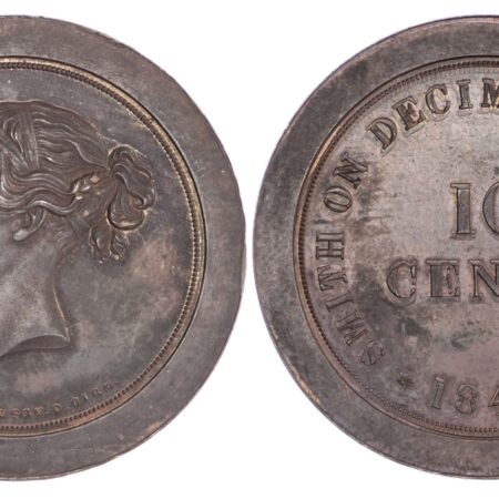 Victoria (1837-1901), Marrian & Gausby Pattern Smith’s Decimal 10 Cents in Copper