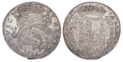 Italy, Naples, Charles II of Spain (1665-1700), silver Tarì, 1686
