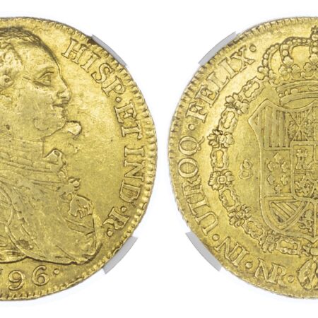 Colombia (colonial), Charles IV (1788-1808) gold 8 Escudos, 1796