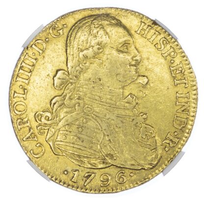 Colombia (colonial), Charles IV (1788-1808) gold 8 Escudos, 1796