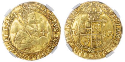 James I (1603-1625), Second Coinage, Unite, 1607-1609, NGC AU53