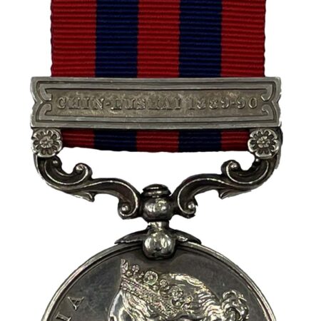 India General Service Medal, 1854-95, one clasp, Chin-Lushai 1889-90, to Sergeant S. Bennett
