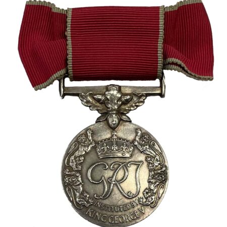 A British Empire Medal, GRI, (Civil Division), on ladies’ bow, to Mrs Hilda Illingworth