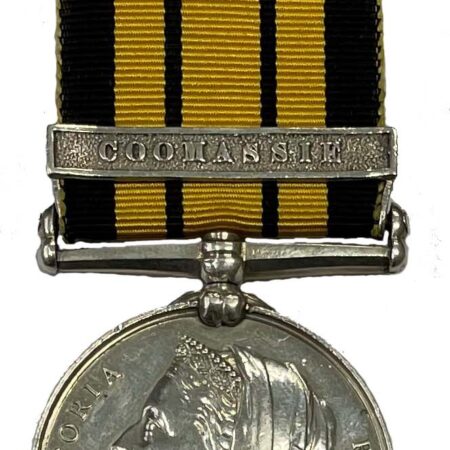 Ashantee Medal, 1873-74, one clasp, Coomassie, to Private William Tipping