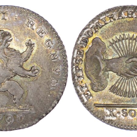 Austrian Netherlands, Insurrection coinage, silver 10 Sols, 1790