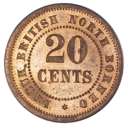 Malaysia, British North Borneo, Labuk, copper Proof 20 Cents, Plantation Token