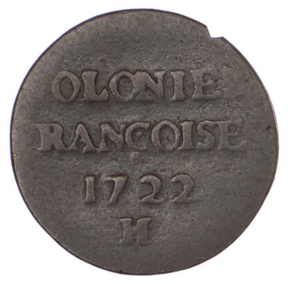 USA, French Colonies, Louis XV (1715-1774), bronze Sou, 1722