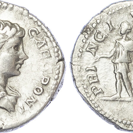 Geta as Caesar, Silver Denarius