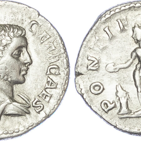 Geta as Caesar, Silver Denarius