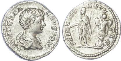 Geta as Caesar, Silver Denarius