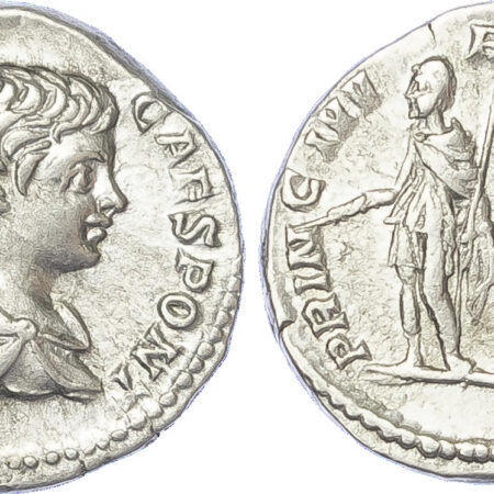 Geta as Caesar, Silver Denarius
