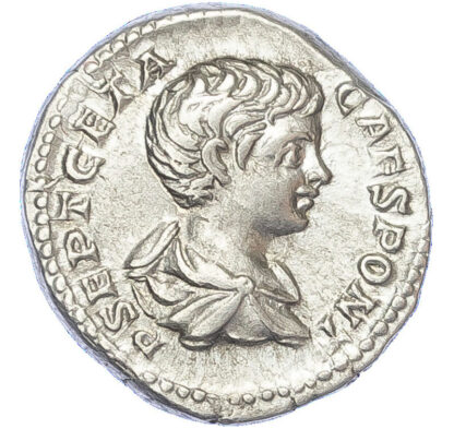 Geta as Caesar, Silver Denarius