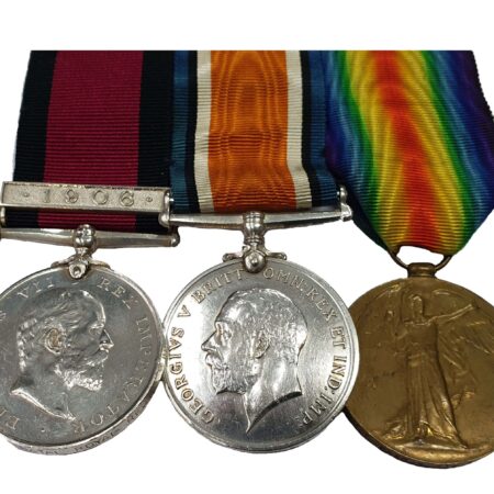 A Rare Natal Rebellion and World War One German East Africa Trio to Drummer/Private T. Crerar
