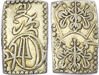 Japan, Meiji (1867-1912 AD), electrum 2 Bu, c. 1868-1869
