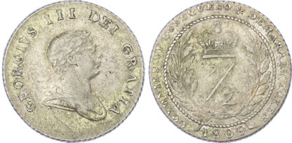 British Guiana, Essequibo y Demerara, George III (1760-1820), silver ½ Guilder