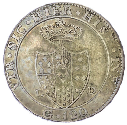 Italy, Kingdom of Naples, Ferdinand IV of Bourbon (1799-1805 - 2nd reign), silver 120 Grana