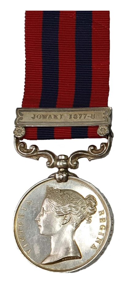 India General Service Medal 1854-95, one clasp, Jowaki 1877-8 awarded to Private, later Corporal, James Turnbull