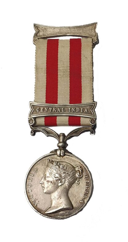 Indian Mutiny Medal, 1857-58, one clasp, Central India awarded to Alexander Haskow