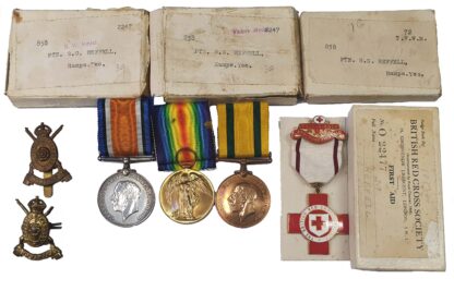 A Great War Territorial Force War Medal Trio awarded to Private Sidney Guy Reffell