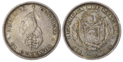 El Salvador, Republic, silver 50 Centavos, 1892