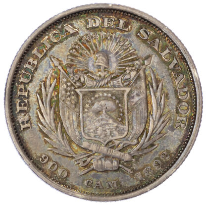 El Salvador, Republic, silver 50 Centavos, 1892