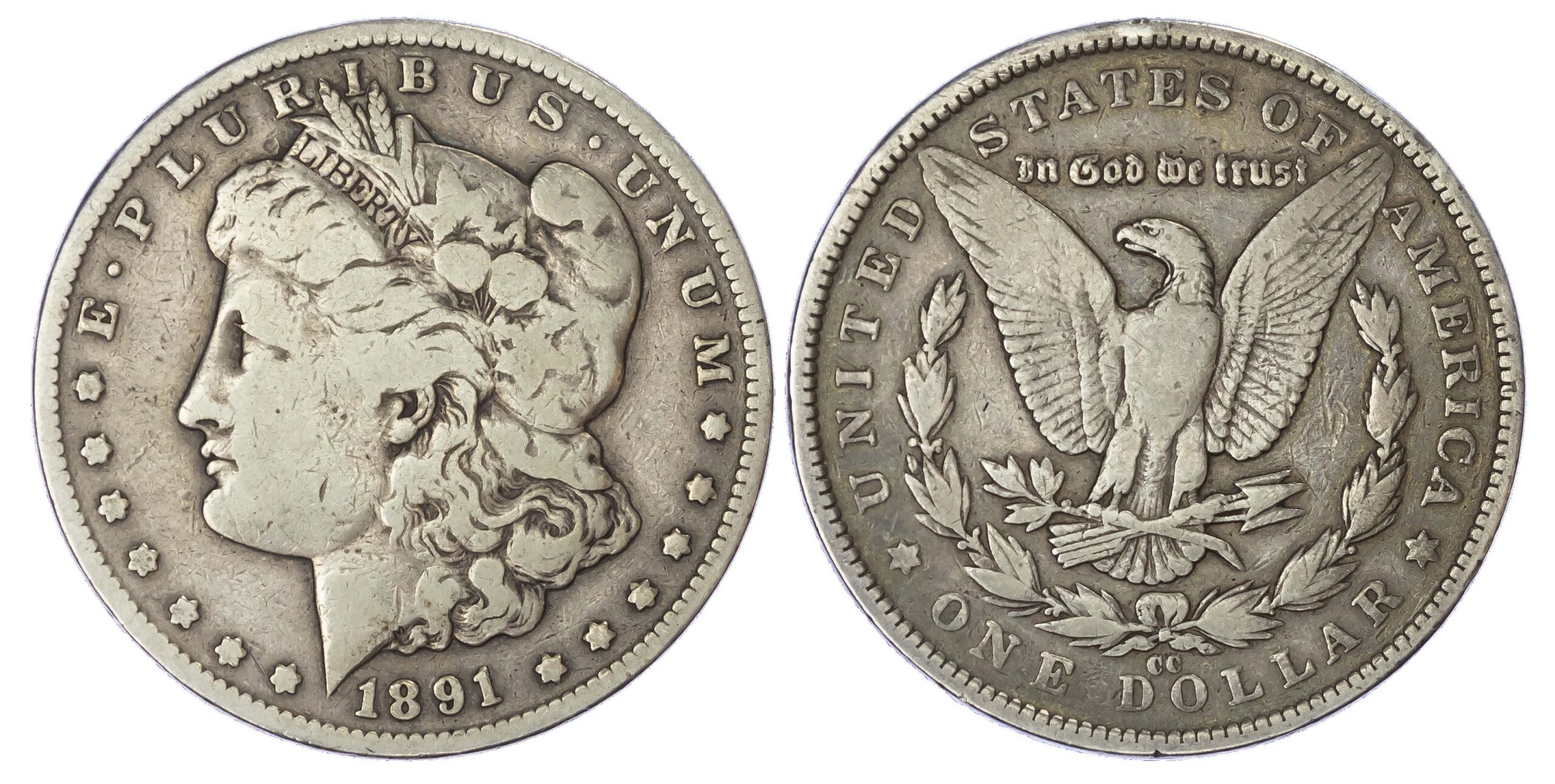 USA, silver Morgan Dollar, 1891, Carson City - rare