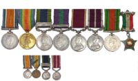 The Intriguing and Rare, Great War, Afghanistan, South Persia, Long Service and Good Conduct, South Persia Meritorious Service Medal, World War Two Group of 8 awarded Staff Serjeant Henry Charles Carr