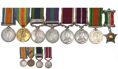 The Intriguing and Rare, Great War, Afghanistan, South Persia, Long Service and Good Conduct, South Persia Meritorious Service Medal, World War Two Group of 8 awarded Staff Serjeant Henry Charles Carr