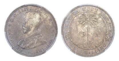 British West Africa, George V (1910-1936), silver Shilling, 1913 H - MS 62