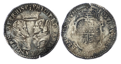 Philip and Mary (1554-58), Shilling , full titles, undated with mark of value,