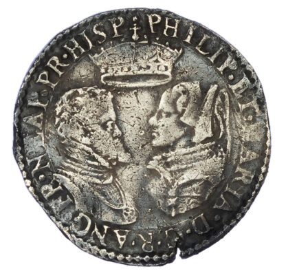 Philip and Mary (1554-58), Shilling , full titles, undated with mark of value,