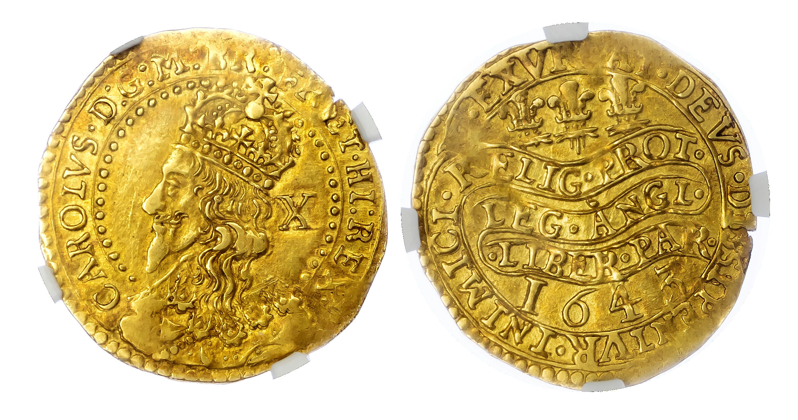 Charles I (1625-49), Oxford, 'Declaration' Half-Unite, 1643, NGC AU58+