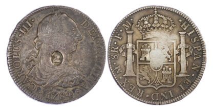 George III (1760-1820), oval countermark on Spanish Eight Reales