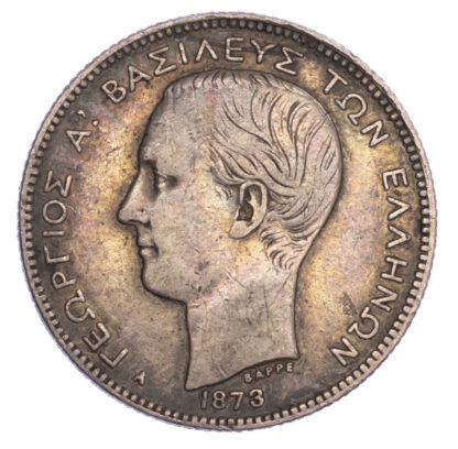 Greece, George I (1863-1913), silver 2 Drachmai, 1873-A