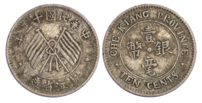 China, Chekiang Province, silver 10 Cents