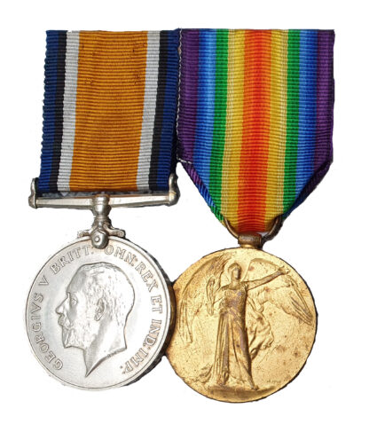 A Great War Casualty pair awarded to Private Henry James Gearing