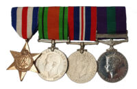 A World War Two, North West Europe, Palestine Operations group of 4 awarded to Private Raymond H. Osborne