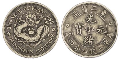 China, Manchurian Provinces, silver 20 Cents, 1908
