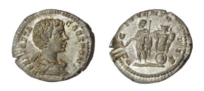 Geta as Caesar, Silver Denarius