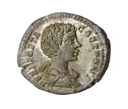 Geta as Caesar, Silver Denarius