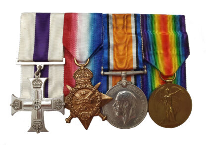 Military Cross 1914 Trio awarded to 2nd Lieutenant Frederick William Rivett