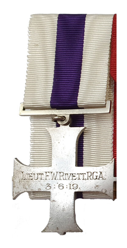 Military Cross 1914 Trio awarded to 2nd Lieutenant Frederick William Rivett