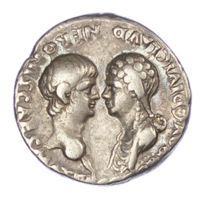 Nero and Agrippina, Silver Denarius