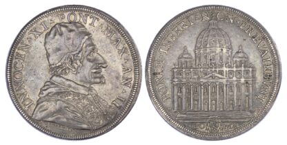 Italy, Papal States, Innocent XI (1676-1689), silver Piastra