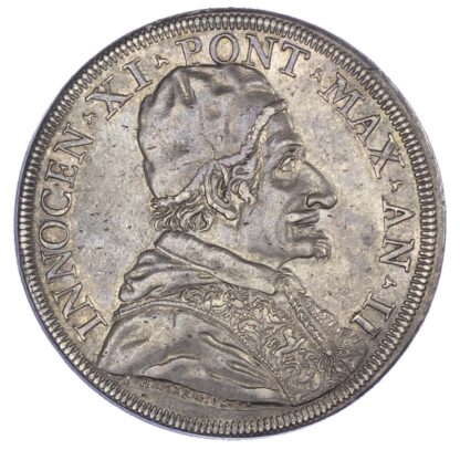 Italy, Papal States, Innocent XI (1676-1689), silver Piastra