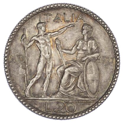 Italy, Vittorio Emanuele III (1900-1946), silver 20 Lire, 1927