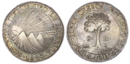Central American Republic, Guatemala, silver 8 Reales, 1840/37