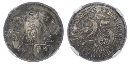 Germany, Wilhelm II (1888-1918), Pattern nickel 25 Pfennig, 1909 - rare